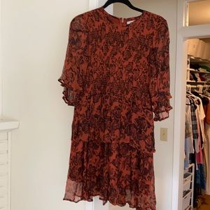 Ganni Chiffon Tiered Dress